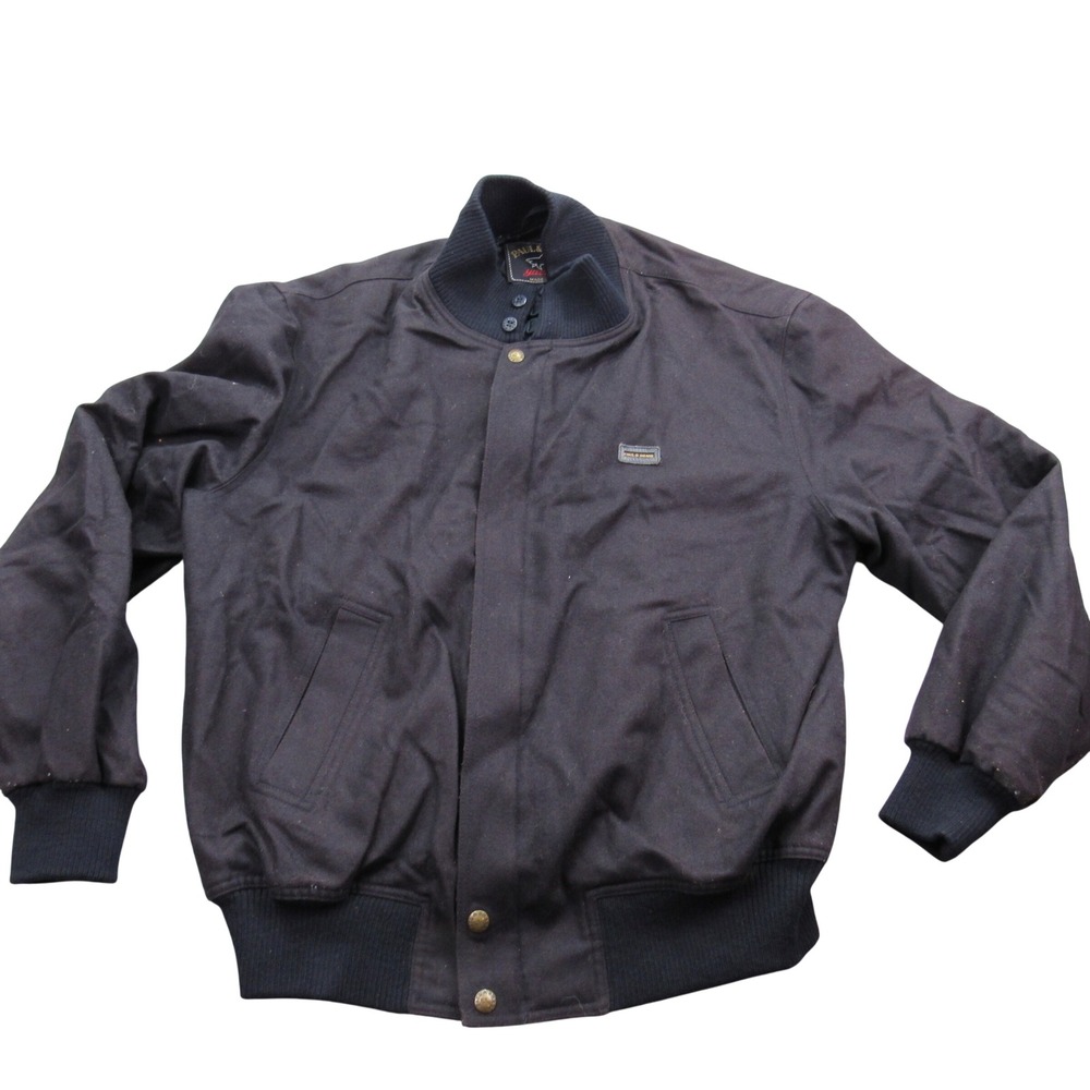 Paul & Shark Yachting Bomber Jacket Men's XXL Black Made in Italy Zip Front‎
